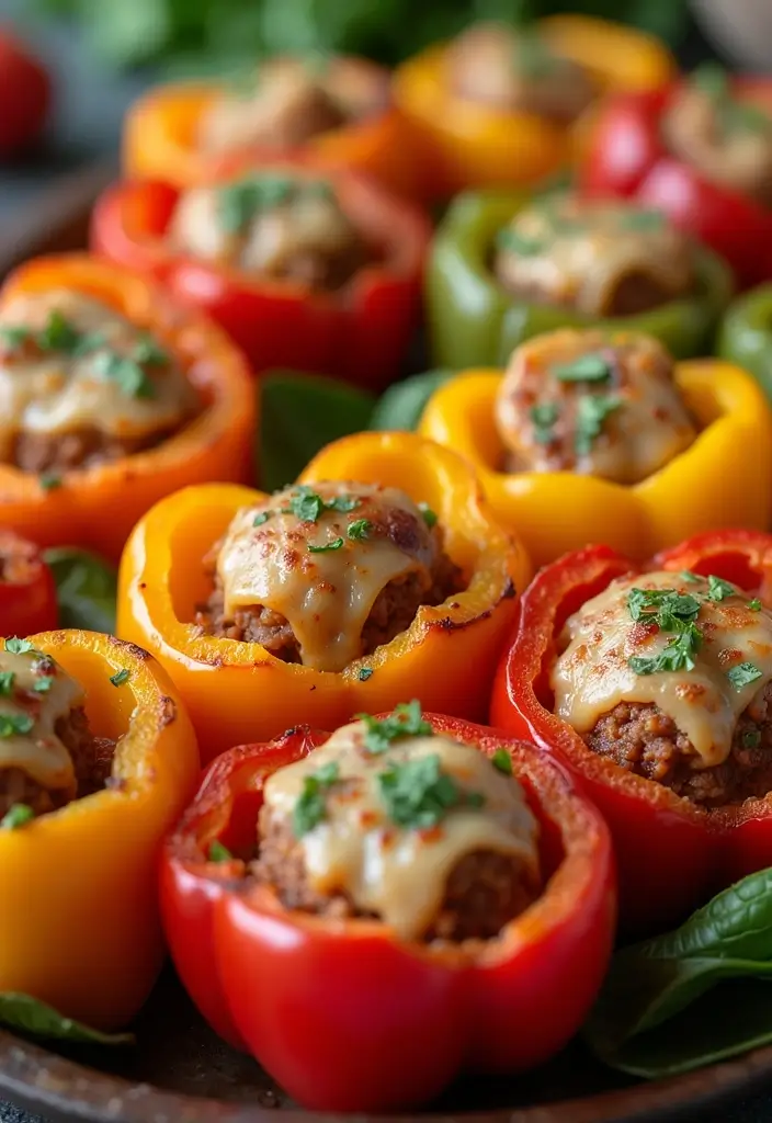 25 Frozen Italian Meatball Recipes Easy and Tasty - 13. Meatball Parmesan Stuffed Peppers