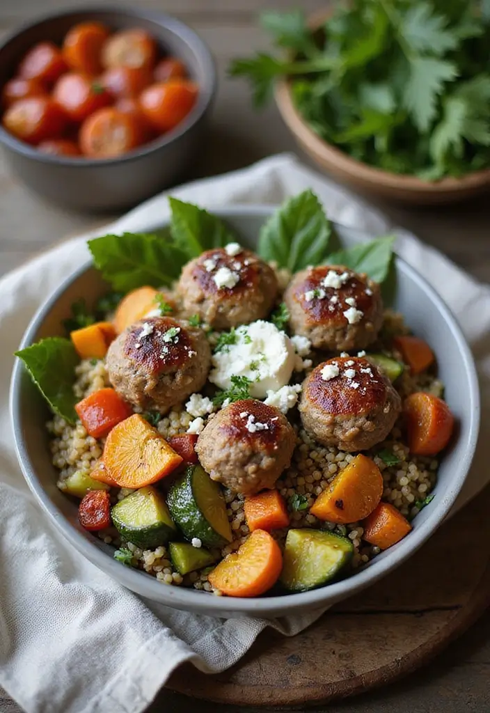 25 Frozen Italian Meatball Recipes Easy and Tasty - 15. Meatball and Quinoa Bowl