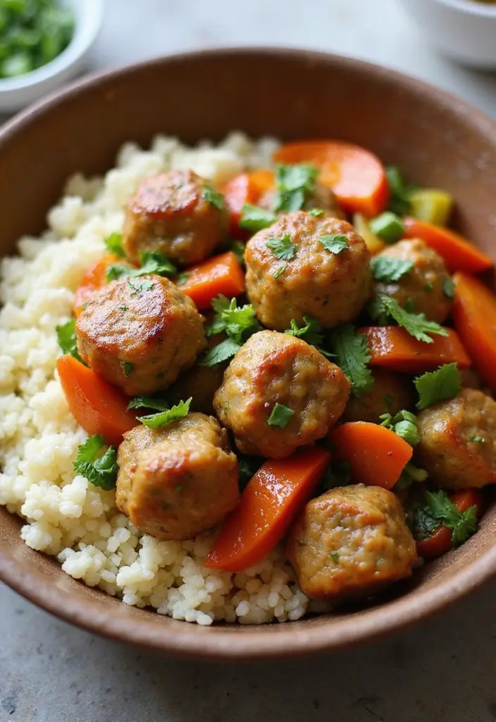 25 Frozen Italian Meatball Recipes Easy and Tasty - 17. Meatball and Cauliflower Rice Stir-Fry