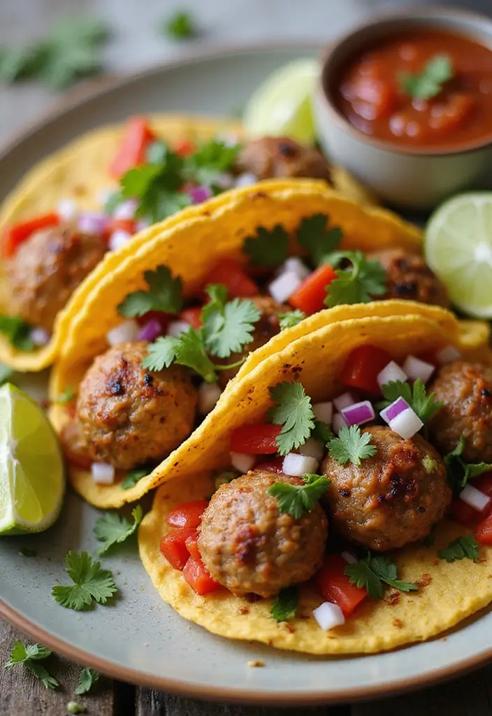 25 Frozen Italian Meatball Recipes Easy and Tasty - 6. Meatball Tacos