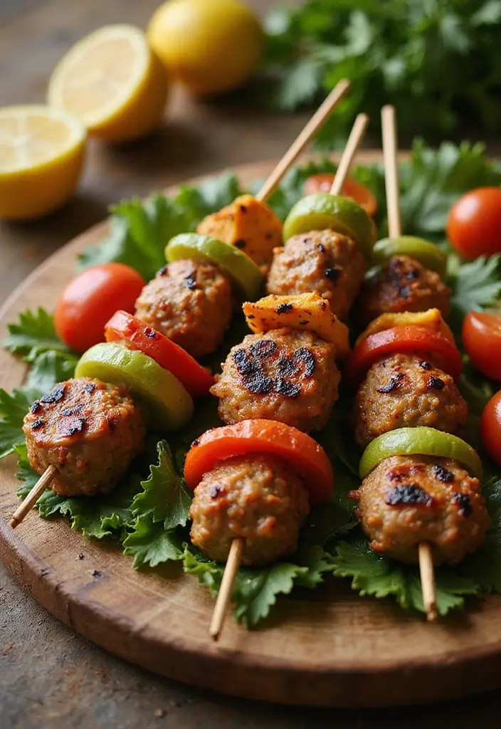 25 Frozen Italian Meatball Recipes Easy and Tasty - 8. Meatball and Vegetable Skewers