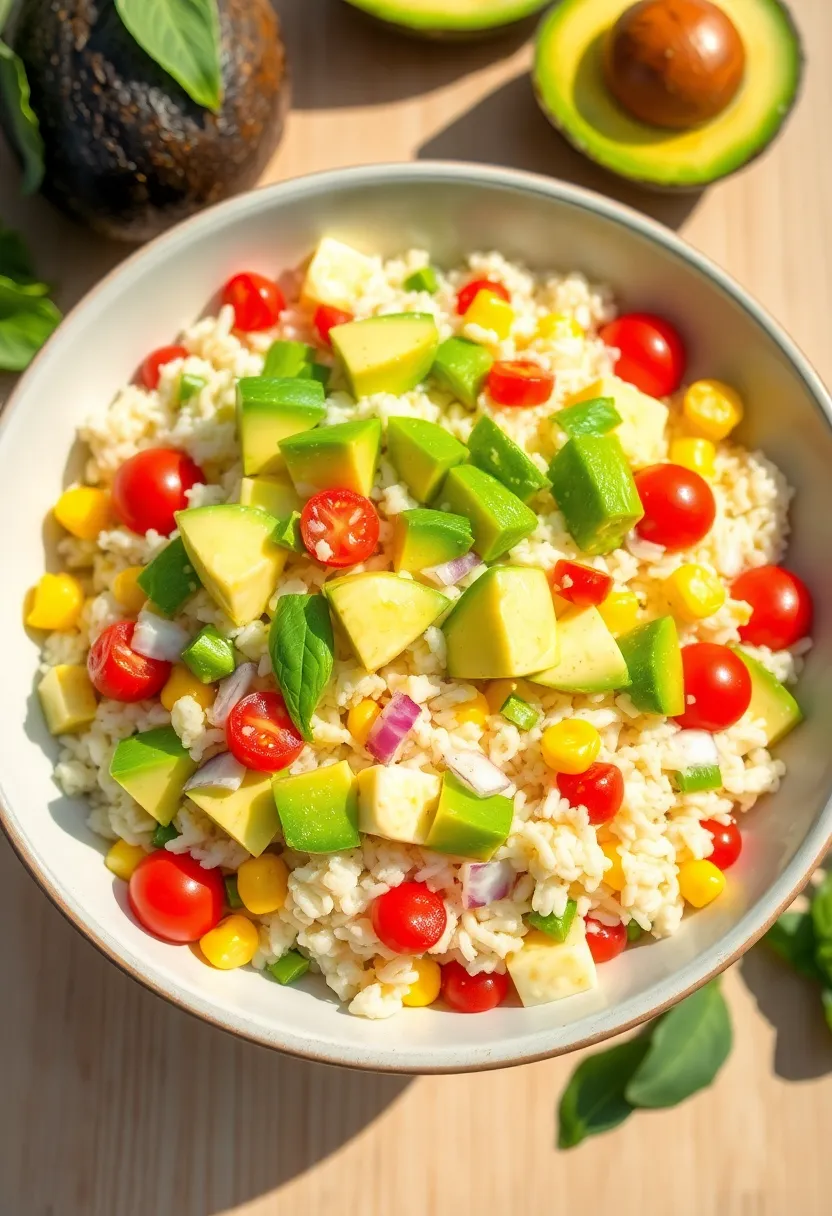 25 Italian Rice Salad Recipes Cold and Refreshing - 11. Avocado & Rice Salad