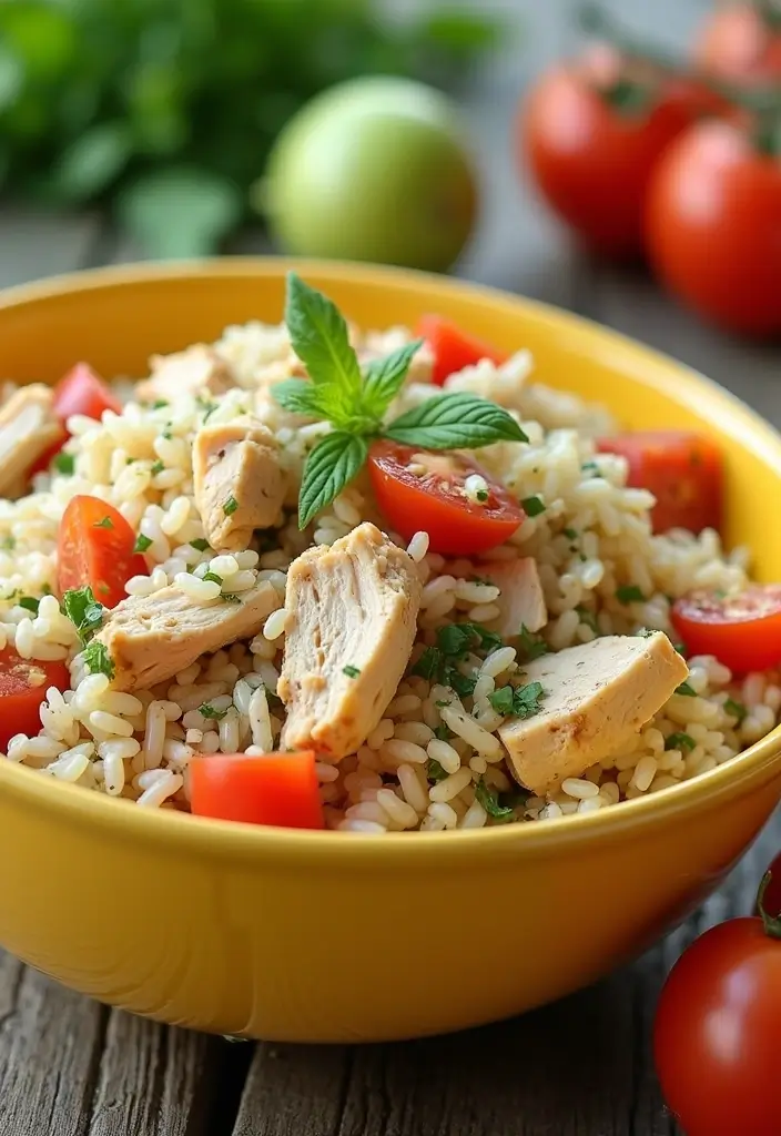 25 Italian Rice Salad Recipes Cold and Refreshing - 13. Italian Chicken Salad with Rice