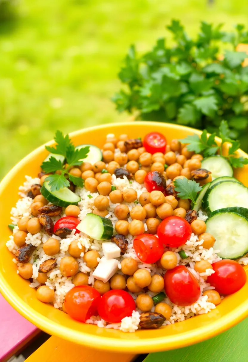 25 Italian Rice Salad Recipes Cold and Refreshing - 16. Rice Salad with Roasted Chickpeas