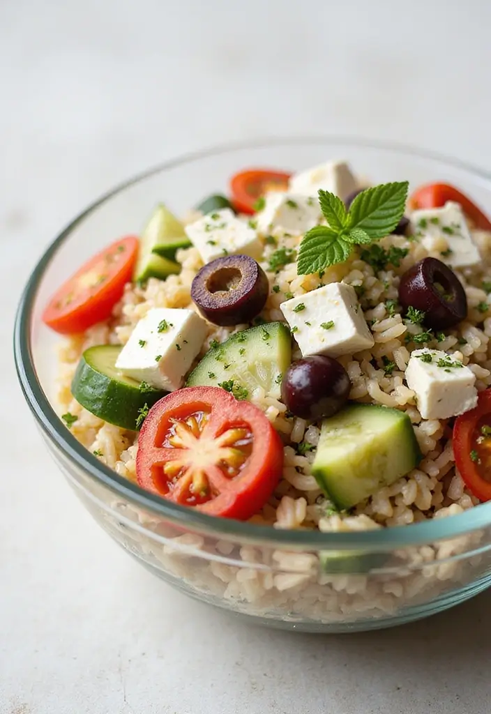 25 Italian Rice Salad Recipes Cold and Refreshing - 2. Mediterranean Rice Salad with Feta
