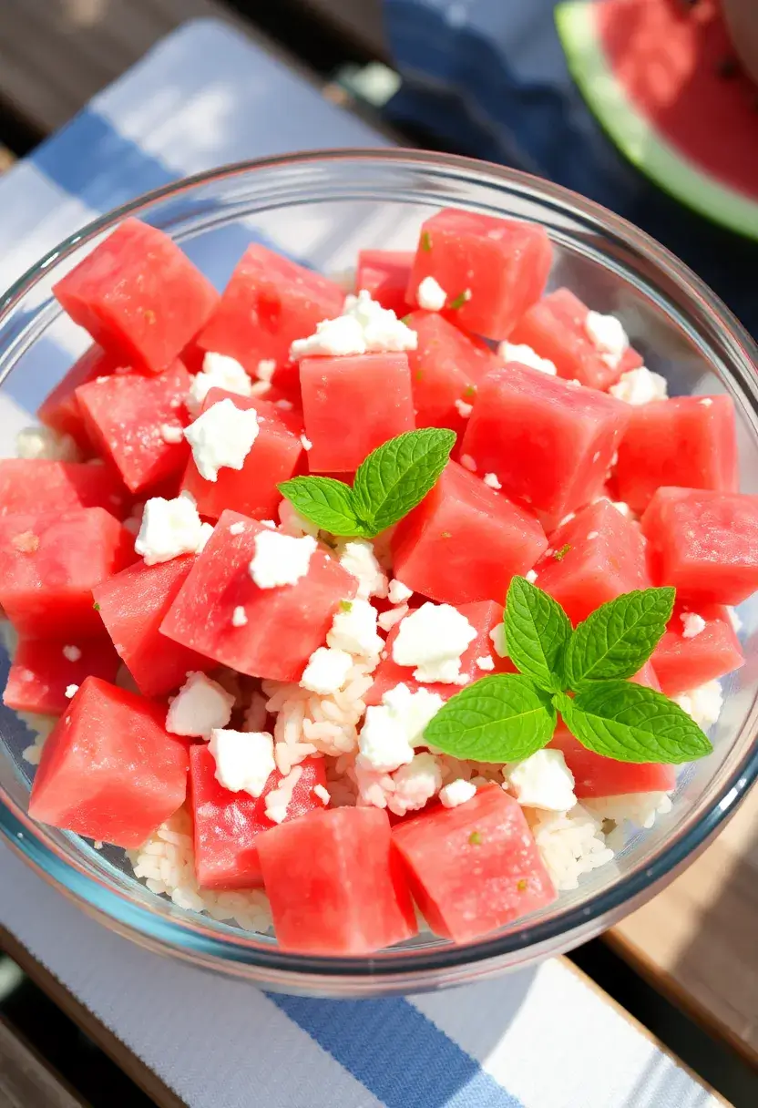 25 Italian Rice Salad Recipes Cold and Refreshing - 22. Watermelon & Rice Salad