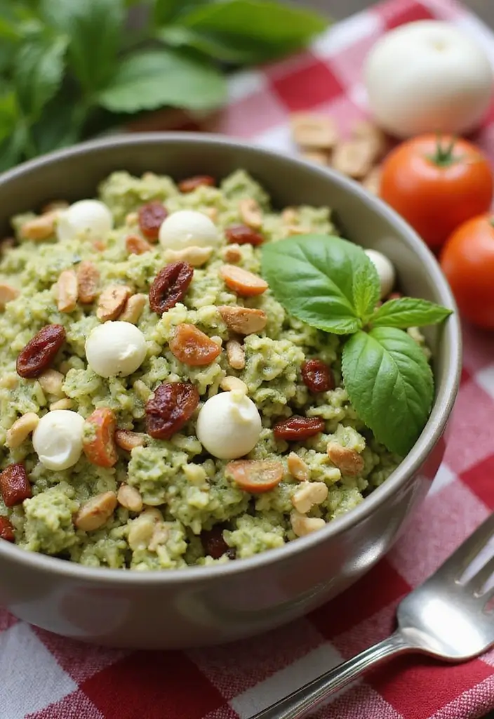 25 Italian Rice Salad Recipes Cold and Refreshing - 4. Pesto Rice Salad