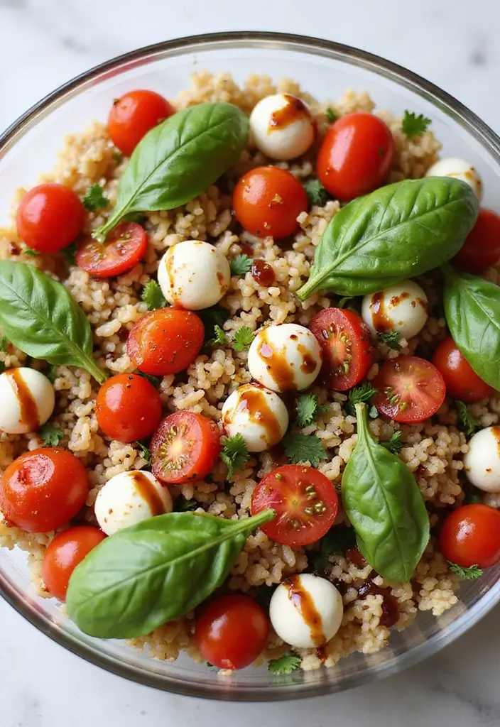 25 Italian Rice Salad Recipes Cold and Refreshing - 6. Caprese Rice Salad