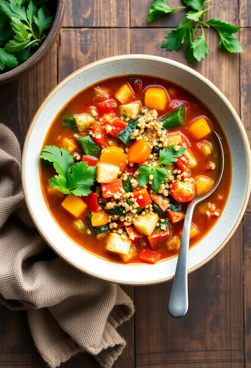 25 Italian Vegetable Soup Recipes Healthy and Tasty - 17. Italian Vegetable Soup with Quinoa