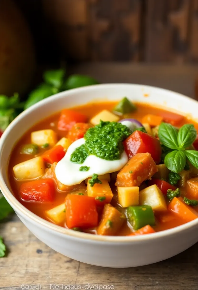 25 Italian Vegetable Soup Recipes Healthy and Tasty - 19. Italian Vegetable Soup with Pesto