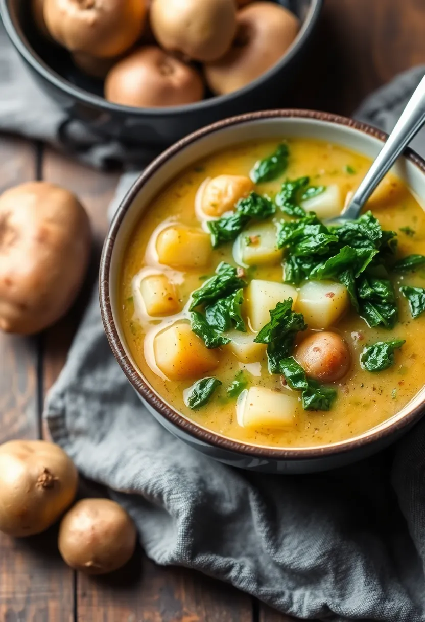 25 Italian Vegetable Soup Recipes Healthy and Tasty - 21. Potato and Kale Soup