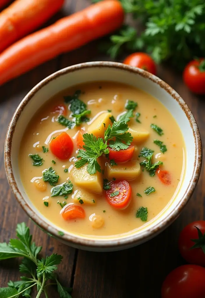25 Italian Vegetable Soup Recipes Healthy and Tasty - 22. Creamy Italian Vegetable Soup