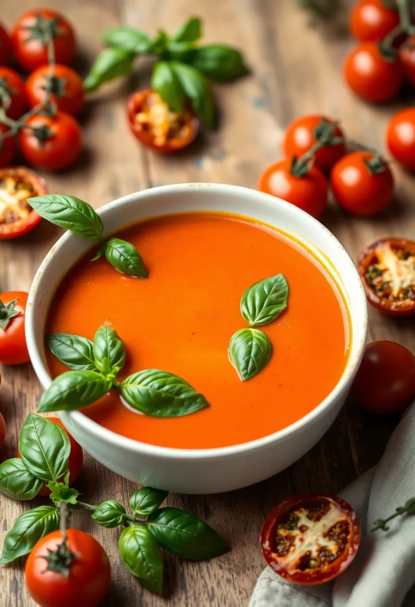 25 Italian Vegetable Soup Recipes Healthy and Tasty - 6. Roasted Tomato Basil Soup