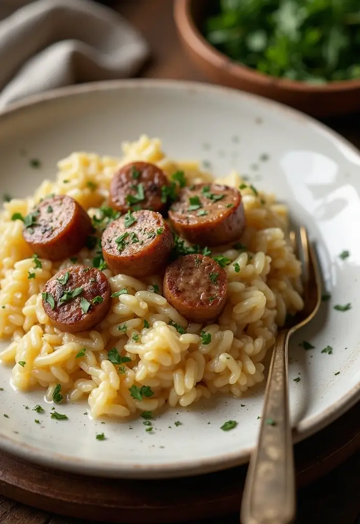 25 Sweet Italian Sausage Links Recipes for Easy Weeknight Dinners - 12. Sweet Italian Sausage and Mushroom Risotto