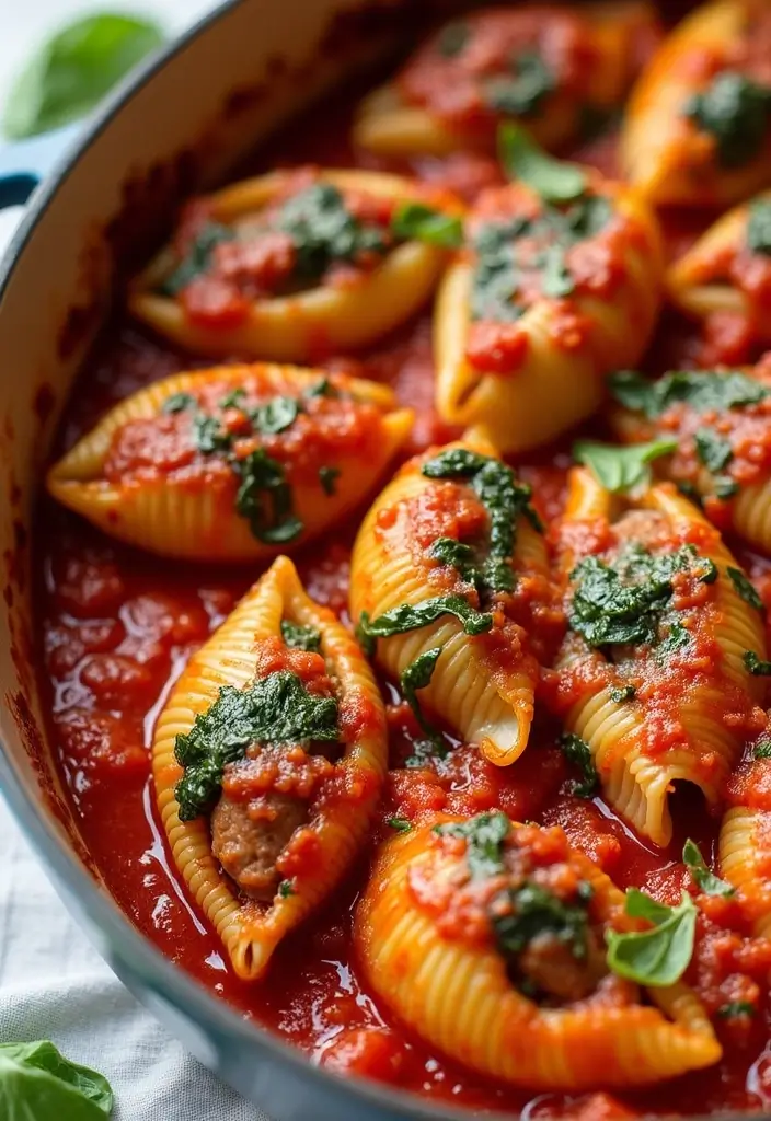 25 Sweet Italian Sausage Links Recipes for Easy Weeknight Dinners - 22. Sweet Italian Sausage and Spinach Stuffed Shells