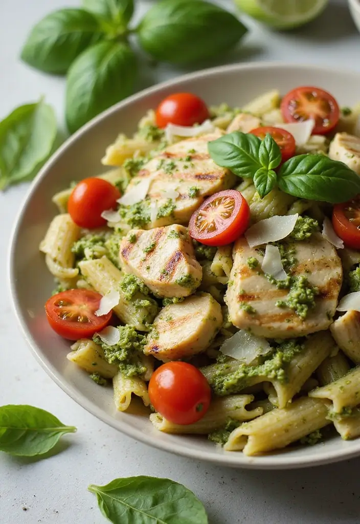 26 High Protein Italian Recipes Great for Meal Prep 4 26 High Protein Italian Recipes Great for Meal Prep - 4. Chicken Pesto Pasta
