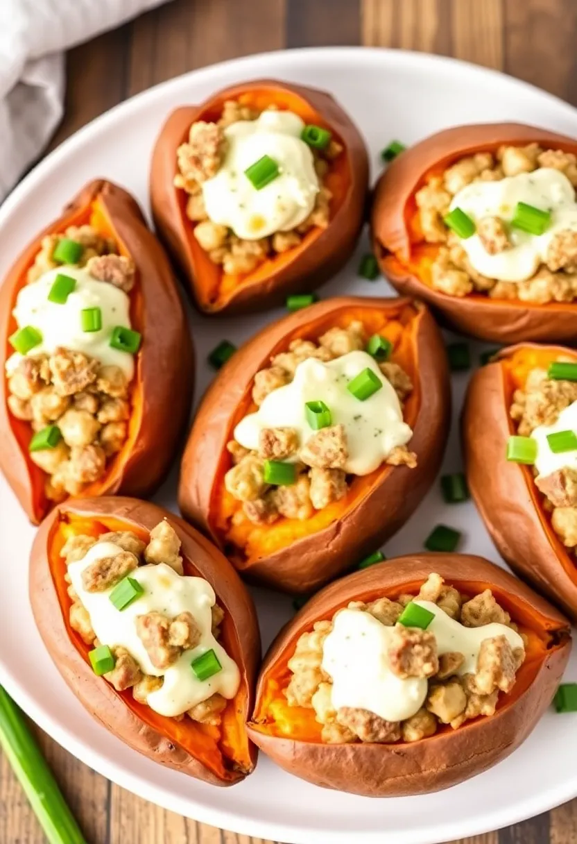 26 Italian Sausage and Cream Cheese Recipes That Are Super Delicious - 18. Italian Sausage and Cream Cheese Stuffed Sweet Potatoes