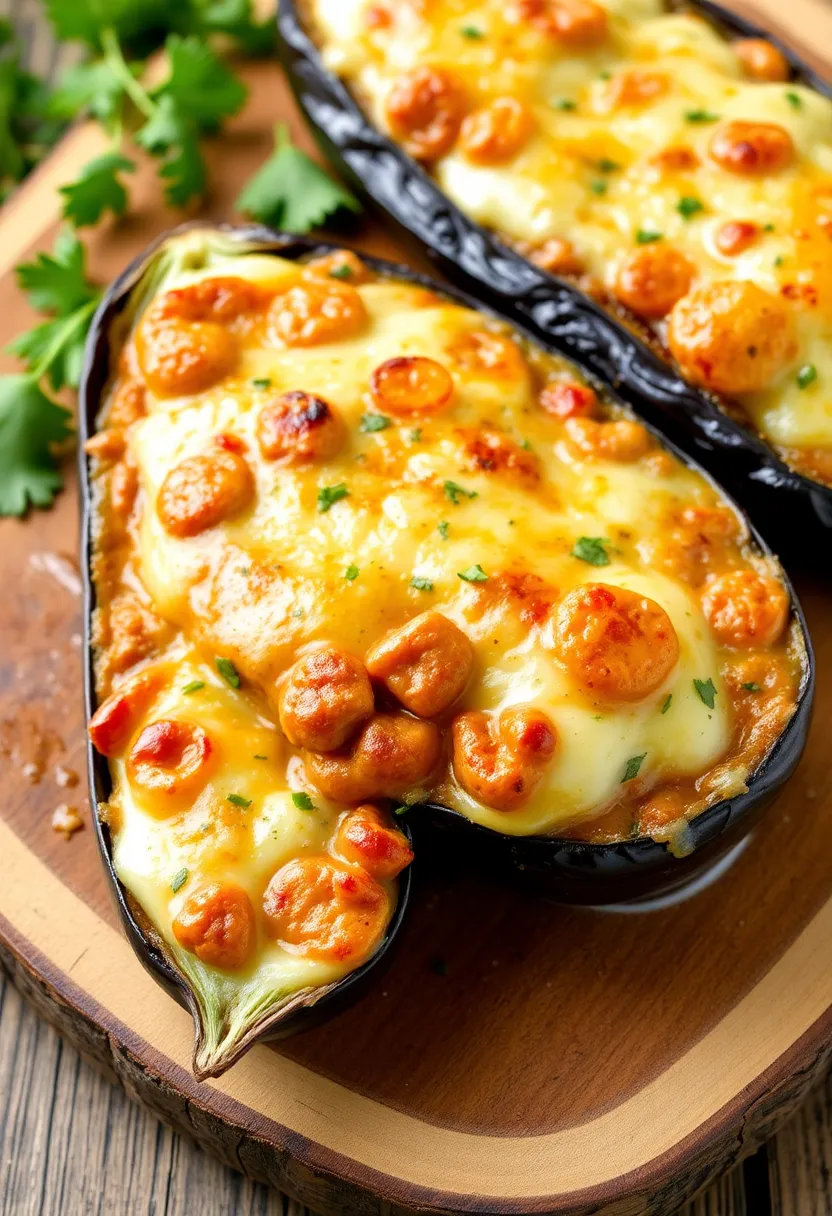 26 Italian Sausage and Cream Cheese Recipes That Are Super Delicious - 20. Cream Cheese Italian Sausage Stuffed Eggplant
