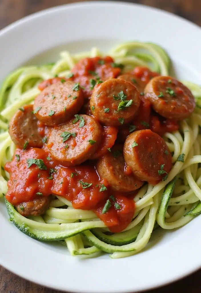 27 Healthy Ground Italian Sausage Recipes for Busy Nights 3 27 Healthy Ground Italian Sausage Recipes for Busy Nights - 3. Zucchini Noodles with Italian Sausage