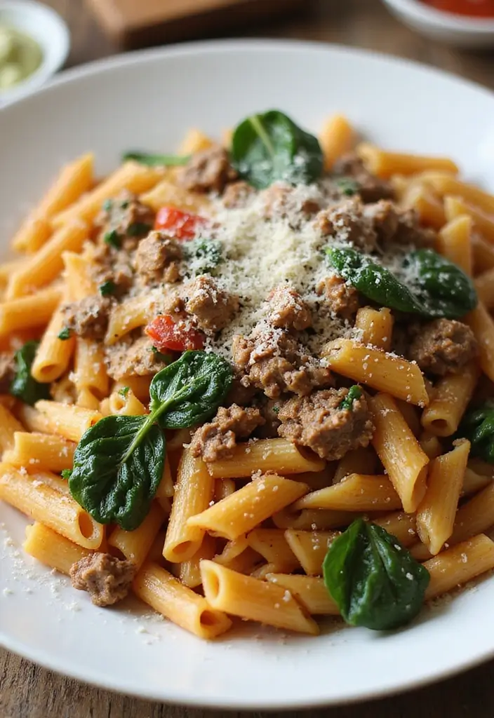 27 Italian Ground Beef Recipes That Are Crowd Pleasers 16 27 Italian Ground Beef Recipes That Are Crowd Pleasers - 16. Ground Beef and Spinach Pasta