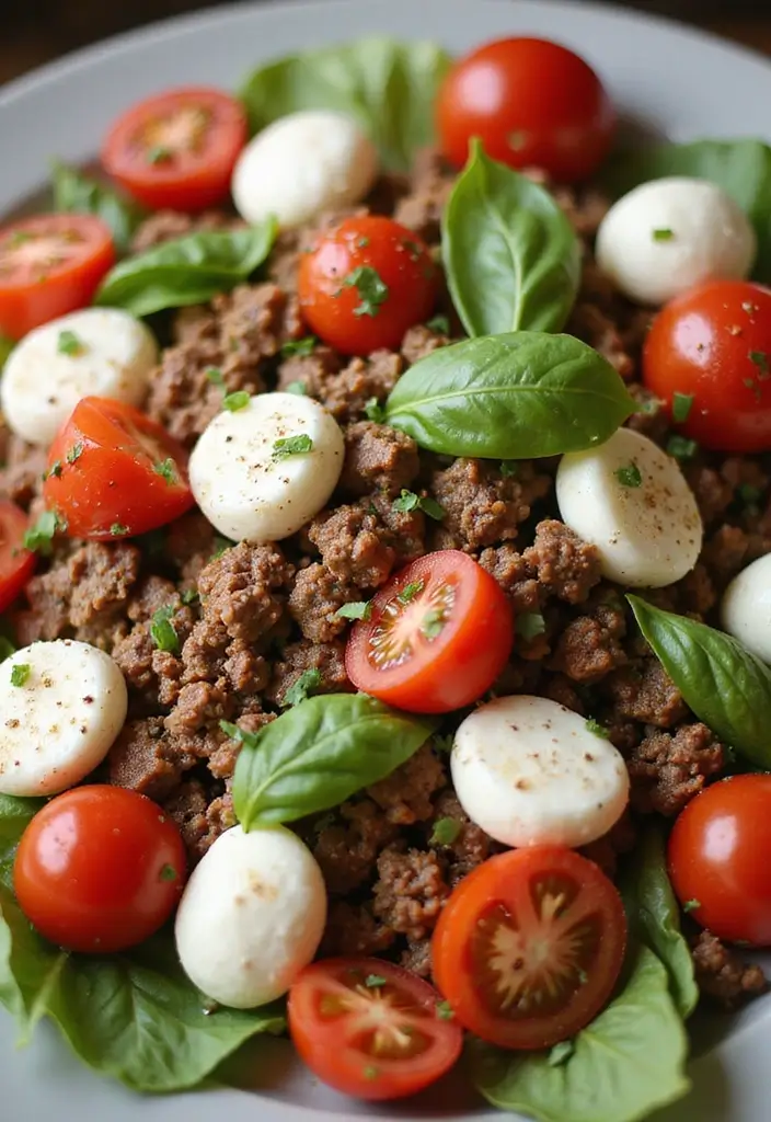 27 Italian Ground Beef Recipes That Are Crowd Pleasers 24 27 Italian Ground Beef Recipes That Are Crowd Pleasers - 24. Ground Beef Caprese Salad