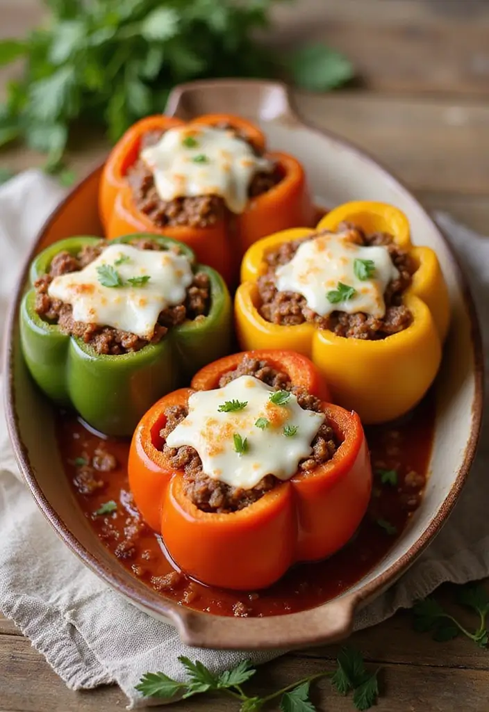 27 Italian Ground Beef Recipes That Are Crowd Pleasers 3 27 Italian Ground Beef Recipes That Are Crowd Pleasers - 3. Stuffed Bell Peppers