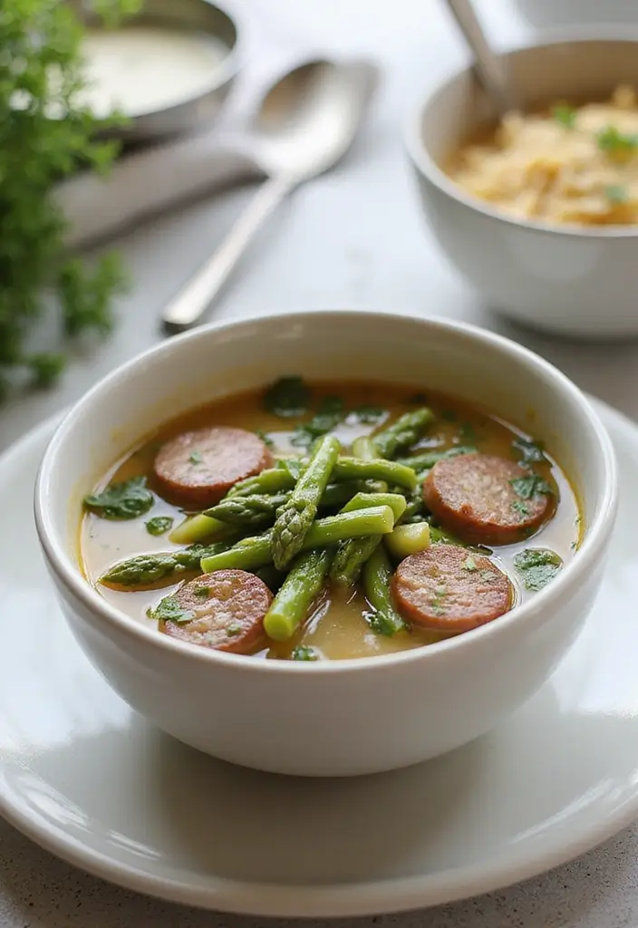 27 Italian Sausage Soup Recipes Perfect for Cozy Nights - 24. Italian Sausage and Asparagus Soup