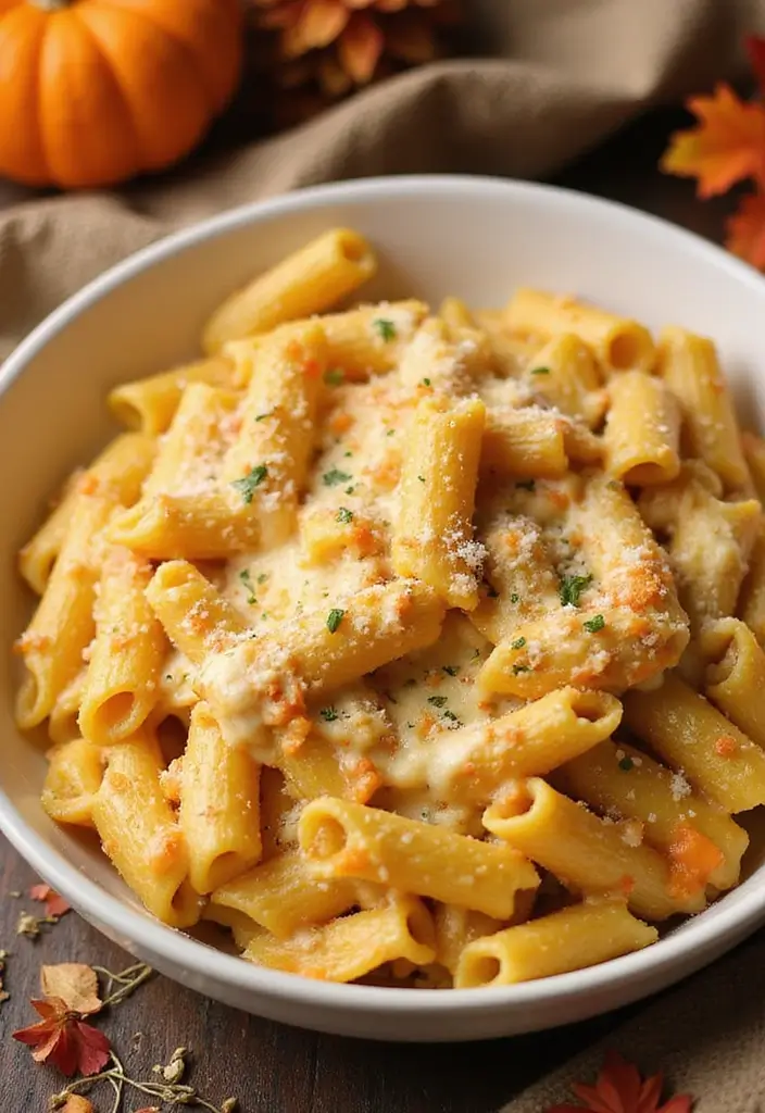 28 Italian Pasta Bake Recipes That Comfort Every Bite - 12. Pumpkin Alfredo Pasta Bake