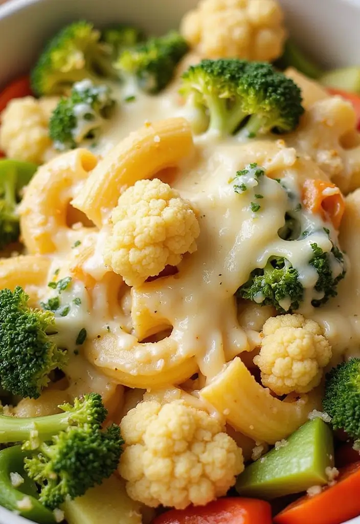 28 Italian Pasta Bake Recipes That Comfort Every Bite - 14. Cheesy Broccoli and Cauliflower Pasta Bake