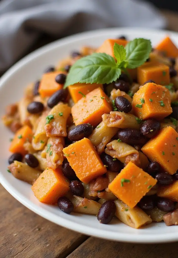 28 Italian Pasta Bake Recipes That Comfort Every Bite - 18. Sweet Potato and Black Bean Pasta Bake