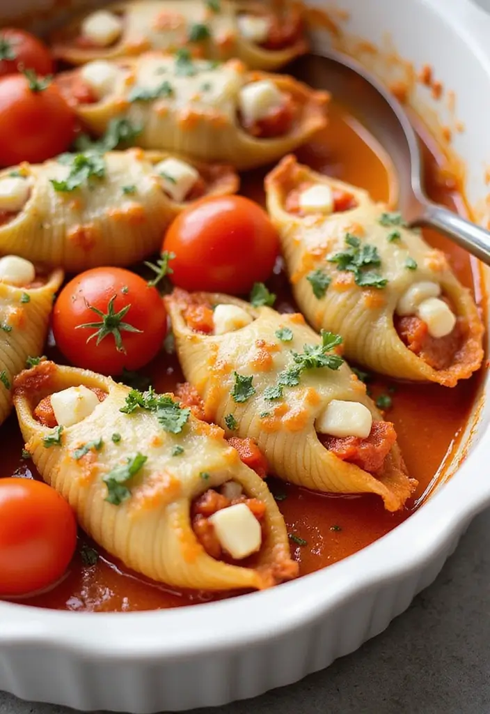 28 Italian Pasta Bake Recipes That Comfort Every Bite - 20. Caprese Stuffed Shells Bake