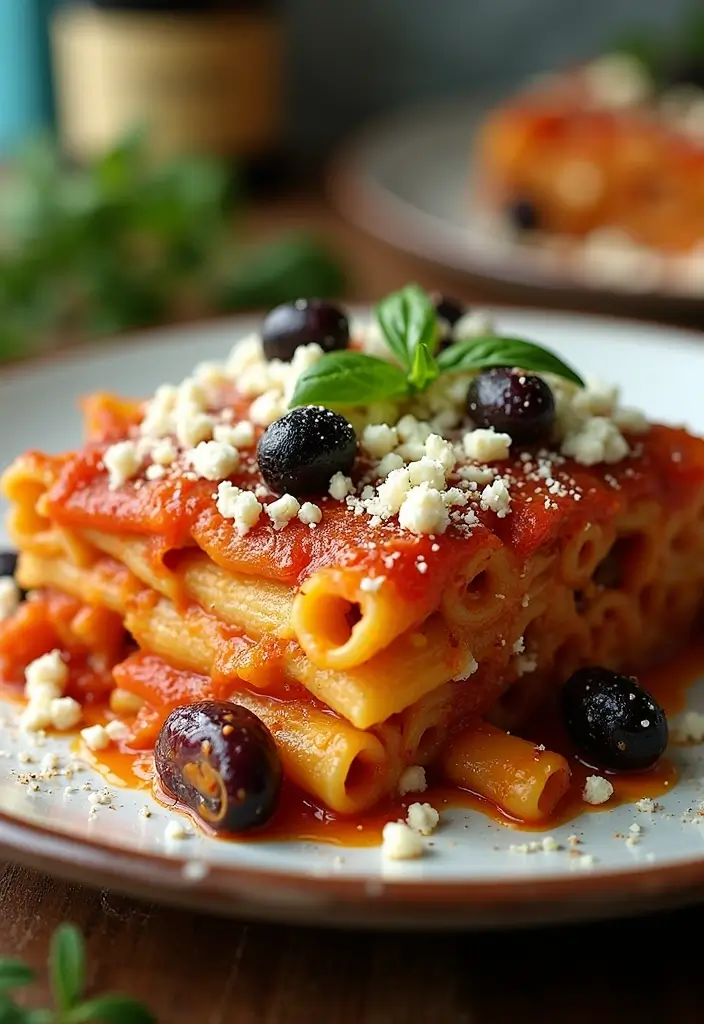 28 Italian Pasta Bake Recipes That Comfort Every Bite - 22. Greek Pasta Bake with Feta