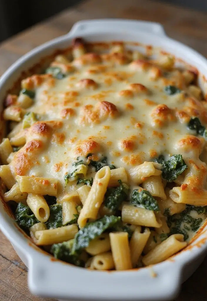 28 Italian Pasta Bake Recipes That Comfort Every Bite - 25. Spinach Artichoke Pasta Bake