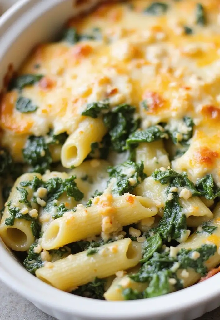 28 Italian Pasta Bake Recipes That Comfort Every Bite - 8. Spinach and Feta Pasta Bake