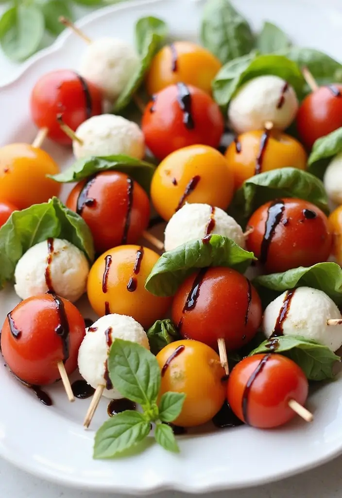 28 Italian Recipes for Potluck That Everyone Will Ask For 2 28 Italian Recipes for Potluck That Everyone Will Ask For - 2. Italian Caprese Salad Skewers