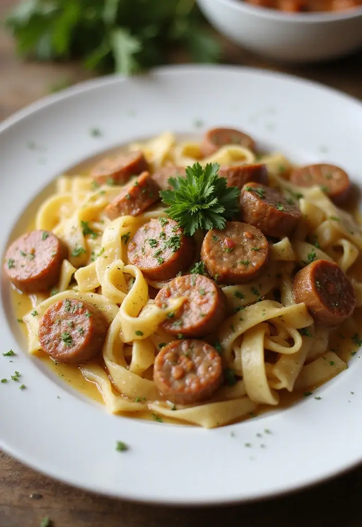 28 Italian Sausage Pasta Recipes Easy Enough for Beginners 6 28 Italian Sausage Pasta Recipes Easy Enough for Beginners - 6. Garlic Butter Italian Sausage Pasta