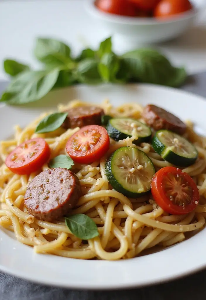 28 Italian Sausage Pasta Recipes Easy Enough for Beginners 8 28 Italian Sausage Pasta Recipes Easy Enough for Beginners - 8. Italian Sausage and Zucchini Pasta