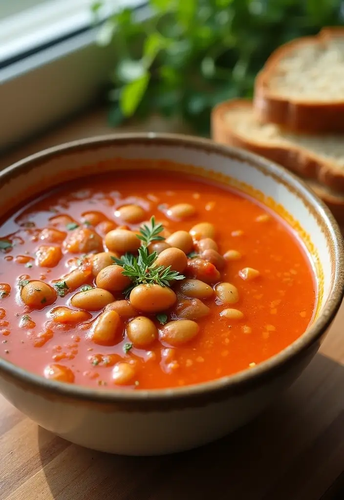 29 Italian Bean Soup Recipes Packed with Protein - 13. Roasted Red Pepper and Bean Soup