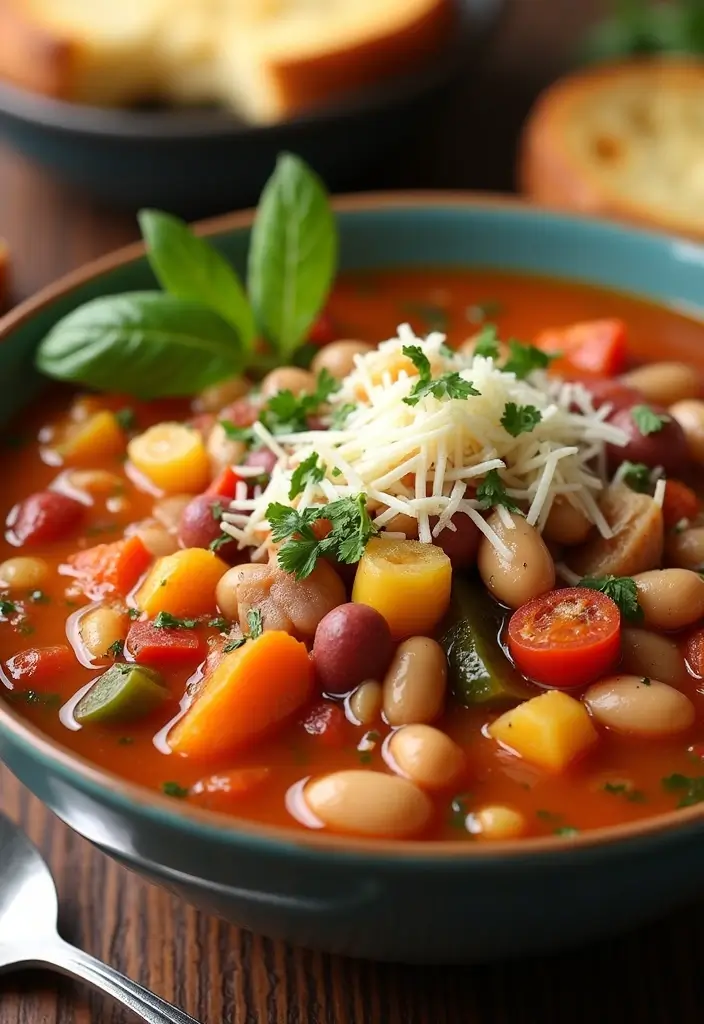29 Italian Bean Soup Recipes Packed with Protein - 14. Bean and Vegetable Minestrone