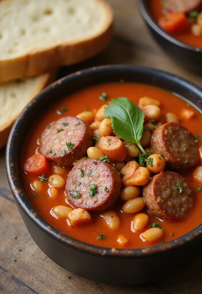 29 Italian Bean Soup Recipes Packed with Protein - 2. Spicy Italian Bean and Sausage Soup