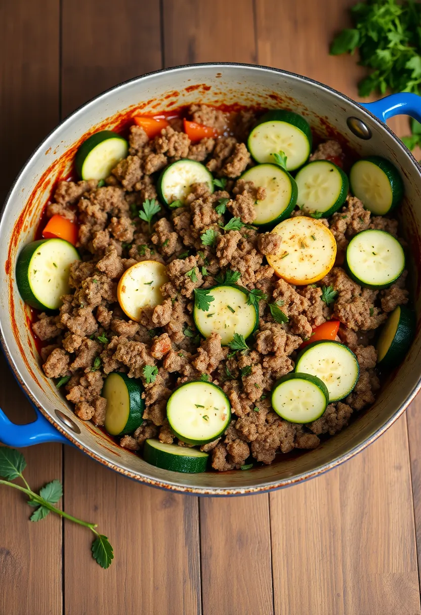 29 Italian Recipes with Beef Full of Flavor 19 29 Italian Recipes with Beef Full of Flavor - 19. Beef and Zucchini Skillet