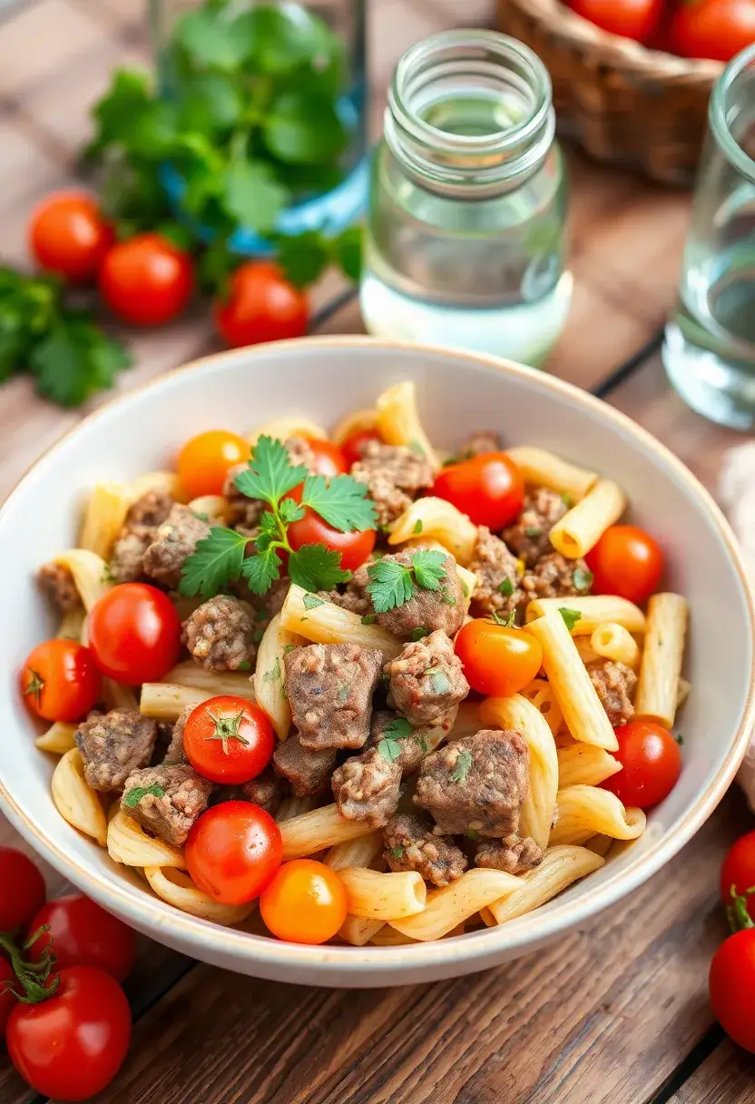 29 Italian Recipes with Beef Full of Flavor 24 29 Italian Recipes with Beef Full of Flavor - 24. Beef and Tomato Pasta Salad