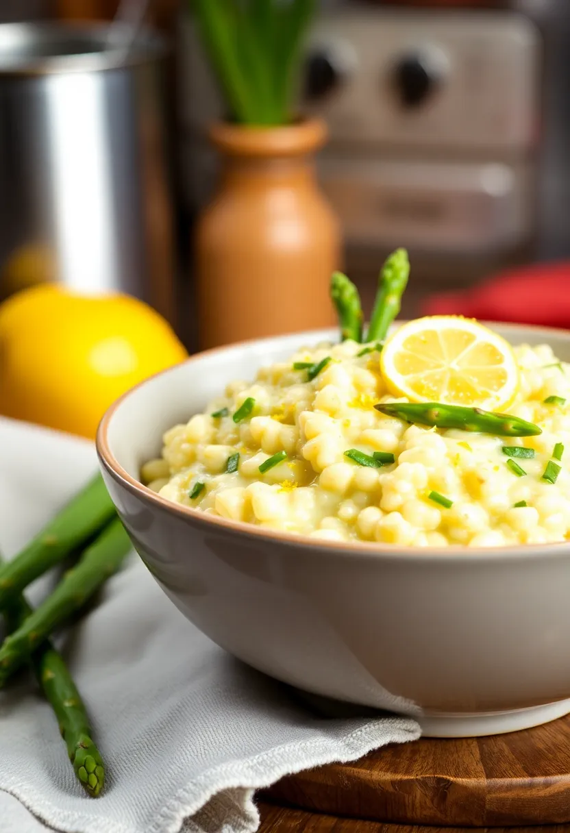 30 Dairy Free Italian Recipes That Still Taste Amazing - 14. Vegan Risotto with Lemon and Asparagus