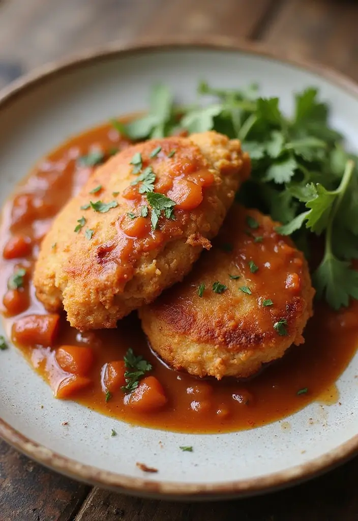 30 Italian Chicken Cutlet Recipes Crispy and Juicy - 30. Chicken Cutlets with Savory Tomato Gravy