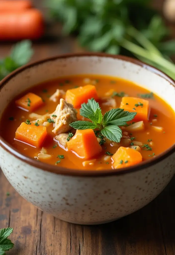 30 Italian Chicken Soup Recipes Warm and Comforting 12. Italian Chicken Soup with Sweet Potatoes