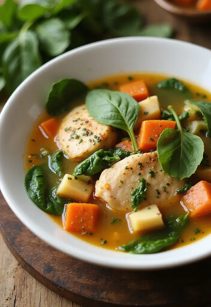 30 Italian Chicken Soup Recipes Warm and Comforting 20. Chicken Soup with Italian Herbs and Spinach