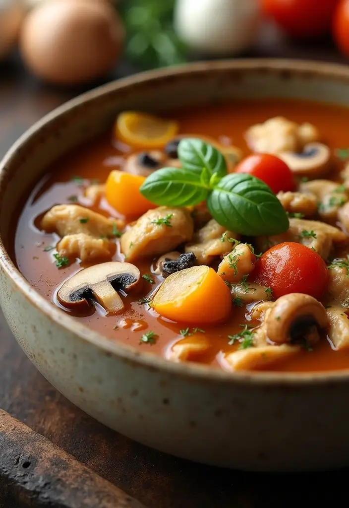 30 Italian Chicken Soup Recipes Warm and Comforting 22. Chicken and Mushroom Italian Soup