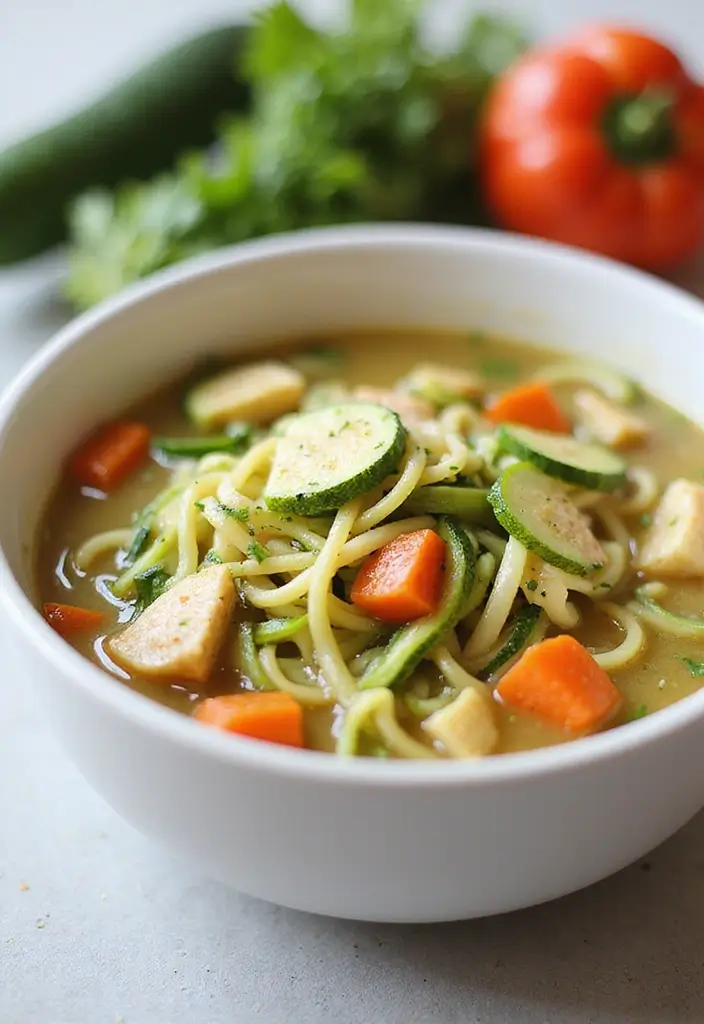 30 Italian Chicken Soup Recipes Warm and Comforting 24. ZUCCHINI NOODLE CHICKEN SOUP