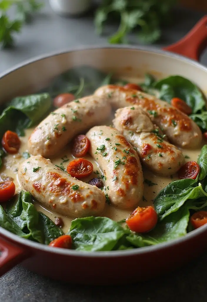 30 Keto Italian Sausage Recipes Low Carb and Full of Flavor 3 30 Keto Italian Sausage Recipes Low Carb and Full of Flavor - 3. Creamy Tuscan Sausage Skillet