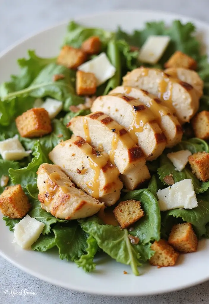 30 Salad Recipes with Italian Dressing Perfect for Summer Meals - 15. Grilled Chicken Caesar Salad